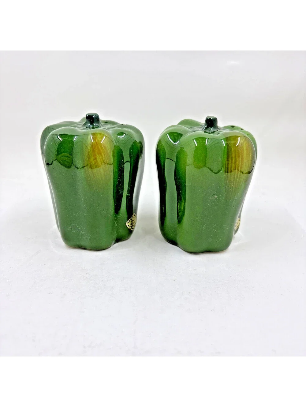 Vintage Otagiri Green Peppers Salt Pepper Shakers Ceramic Japan 1984